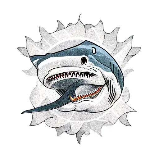 Shark And Sun On Coat Of Arms