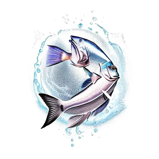 Water With Bass Fish