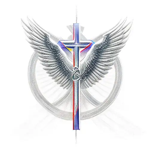 Christian Cross With Wings
