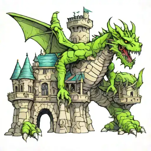 Stonemist Castle With A Guildwars 2 Dragon Wrapped Around It