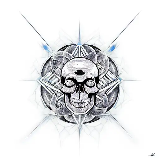 Combine Metatron's Cube With A Skull In A New School