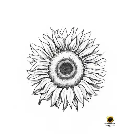 A Realistic Sunflower With The Name Elizabeth Subtly Integrated Into The Stem