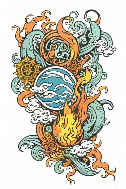 Fire And Water With Quote In Between Them