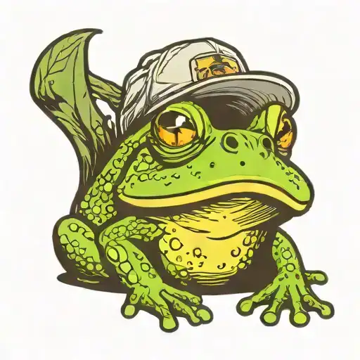 Frog In Trucker Hat With Beard