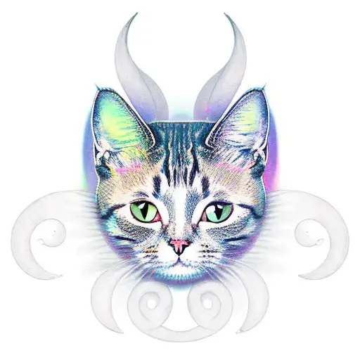 Cat In Crescent Moon