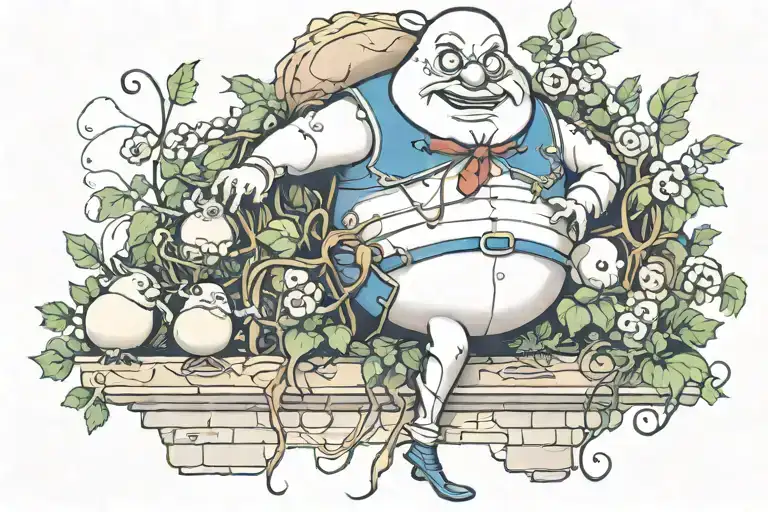 Humpty Dumpty Sat On A Brink Wall Wrapped In Vine