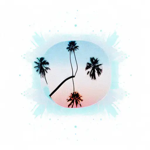 Palm Tree Sunrise Beach