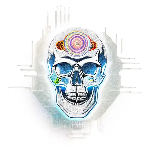 Arditi Skull With A Digital Circuitry Design