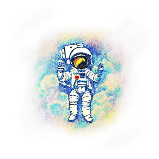 An Astronaut With A Flower In His Hand