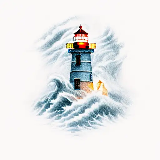 Lighthouse Surrounded By Storm