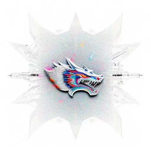 Von Einem Technischen Entwurf Inspiriertes Design Mit Einem Ford Mustang Im Geometrischen Stil