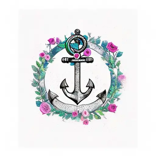 Anchor With Roses