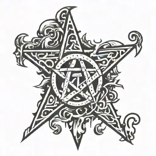 Pentagram With Letters Nm In It