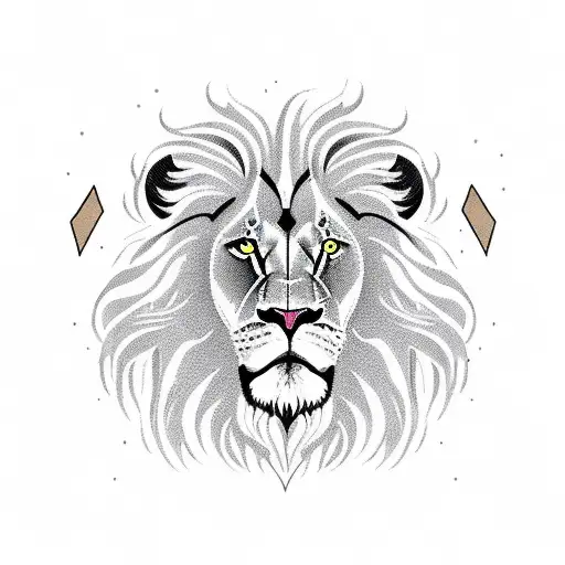 Half A Lion Face On A Side Of A Long Arrow