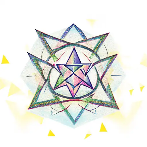 A Mantra Written In A Triangle Shape With A Star In The Center