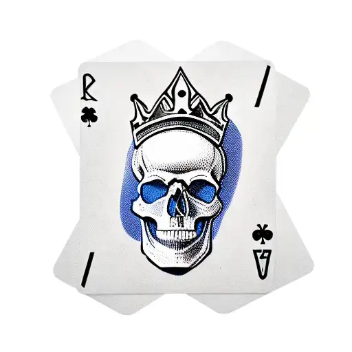 Skull With Crown And Deck Of Cards