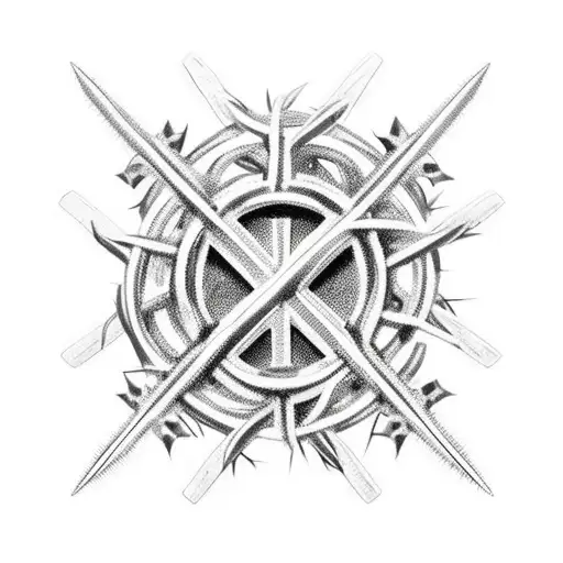 Cross With Crown Of Thorns