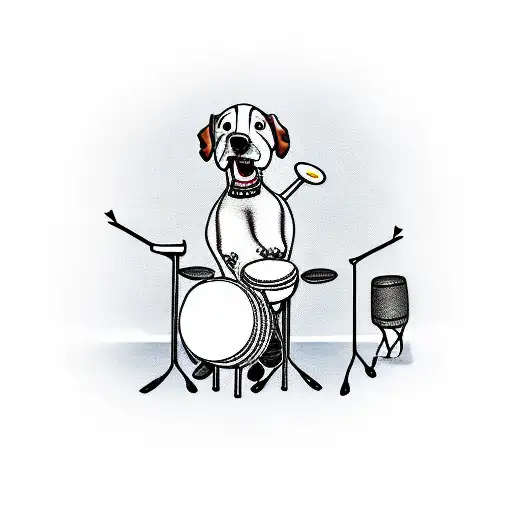 Dog Playing Drums