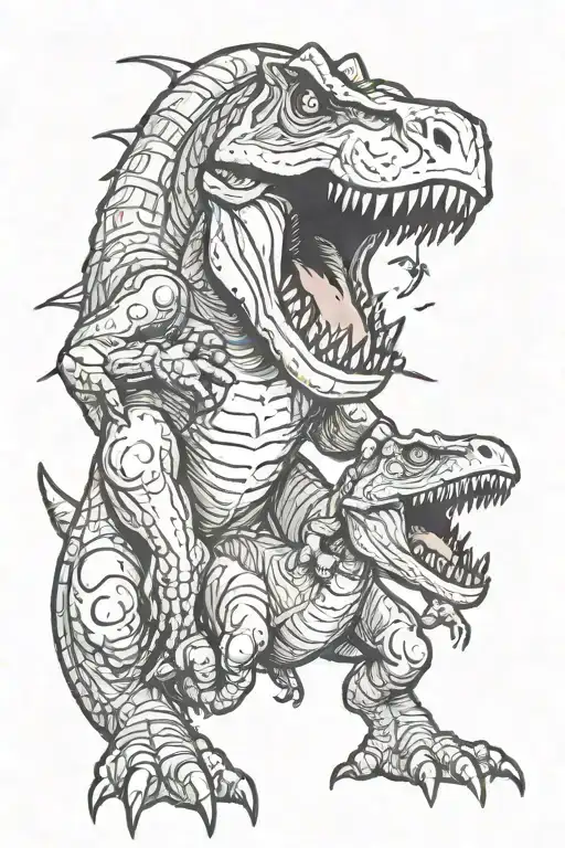 Dinosaur Fighting Aliens