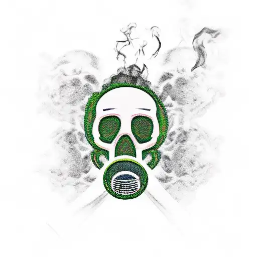 Skull With Gas Mask And Smoke