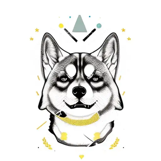 Above Knee Tattoo With My Shiba Inu Dog Name Nara