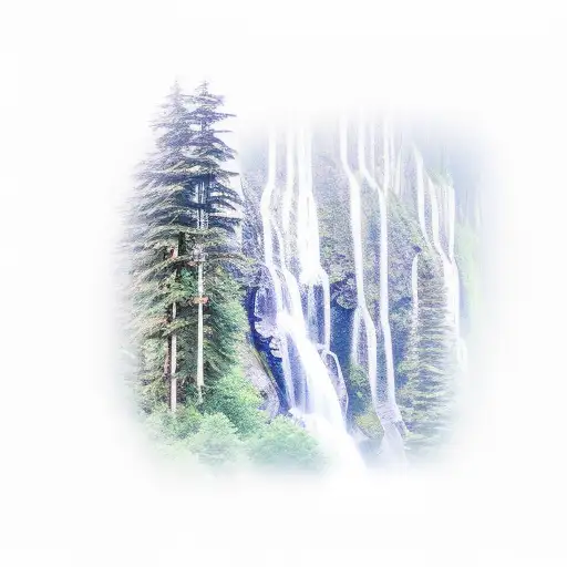 A Serene Forest Scene With A Waterfall And Hidden Hiking Trails
