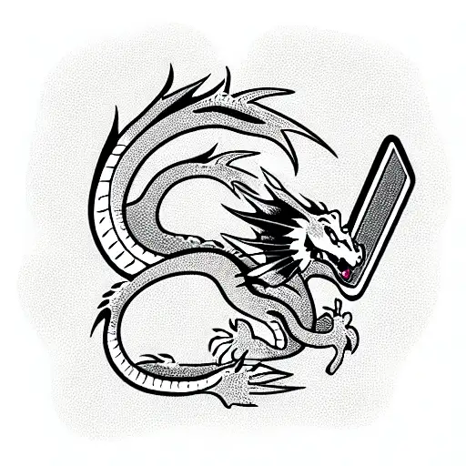 Dragon With Computer