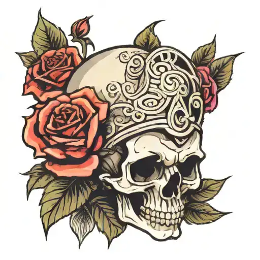 Skull And Rose