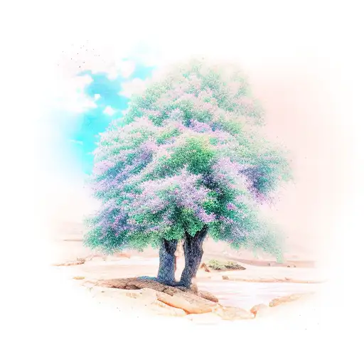 Lebanon Tree With River