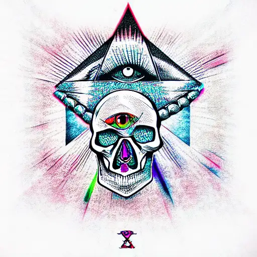 Skull Illuminati All Seeing Eye