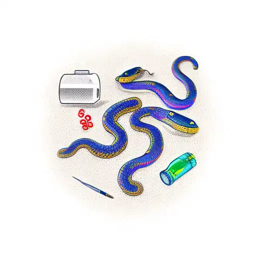 Snake Around Liquor Bottle