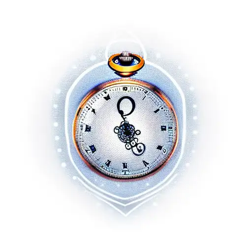 A Pocket Watch With Musical Symbols And A Medical Symbol On The Face
