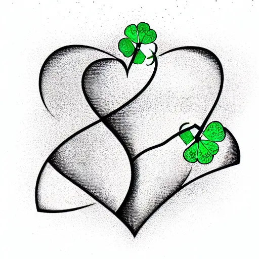 An Hourglass Where A Broken Heart Turns Into A Four Leaf Clover