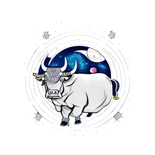 Taurus Bull And Moon