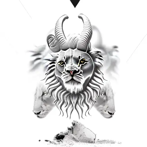 Half Lion Head An Half Lamb Head