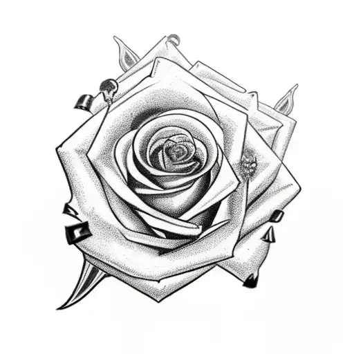 Dagger Piercing Through A Rose