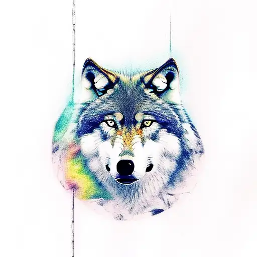 Wolf Standing On A Cliff In The Forest