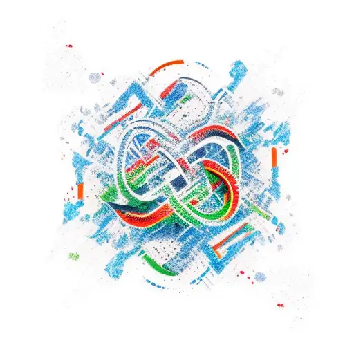 Abstract Design Incorporating Elements Of Fighting And Academia