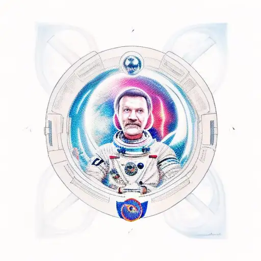 Cosmonaut Sitting In A Lotus Position