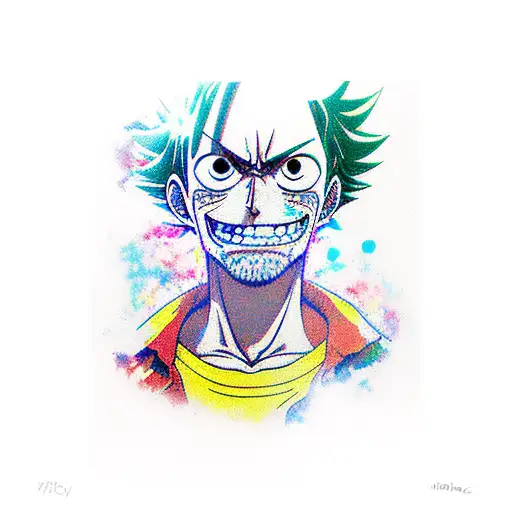 A Dynamic Portrait Of Luffy Using Vibrant Colors And Exaggerated Features