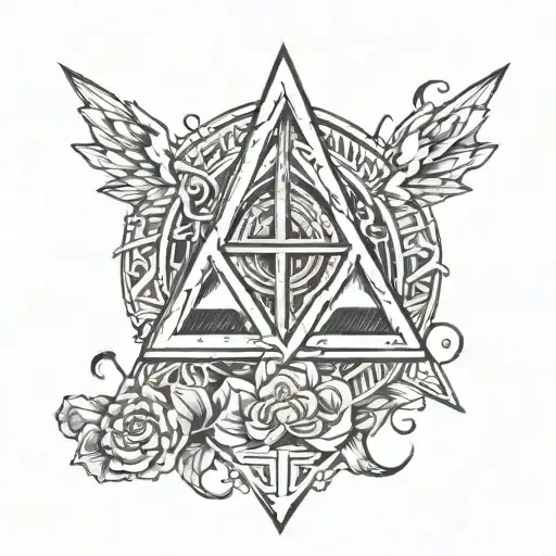 A Cover Up Of The Deathly Hallows With Triforce And Master Sword