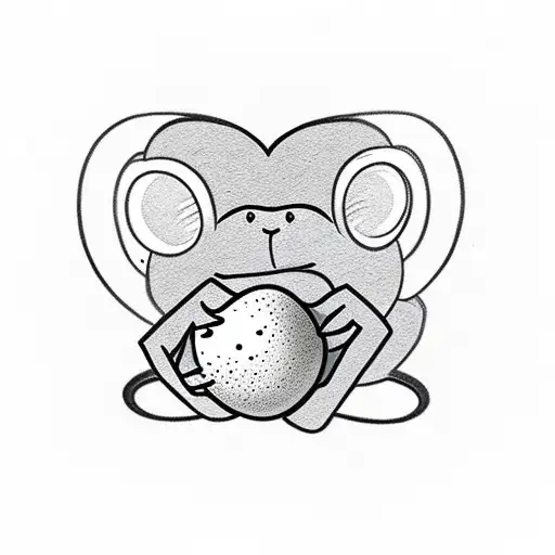 Cute Monkey Hugging An Egg