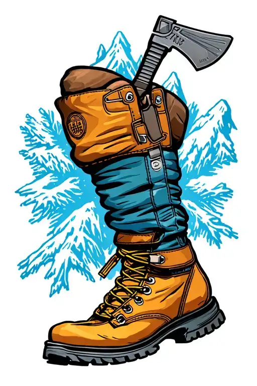 Ice Axe Adventure Boots Mountain Peak