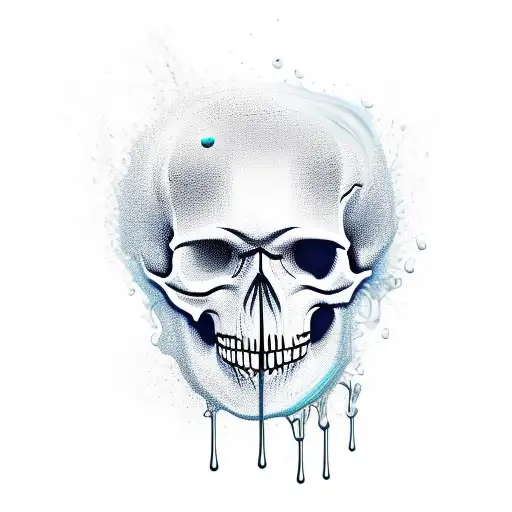 Skull With Liquid Chrome Pouring Over It
