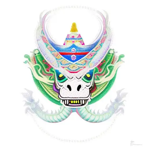 Dragon Wearing A Sombrero And Borachas