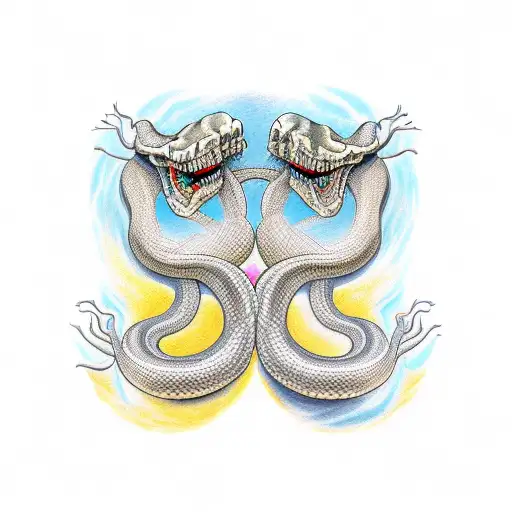 Two Head Snake Skeleton