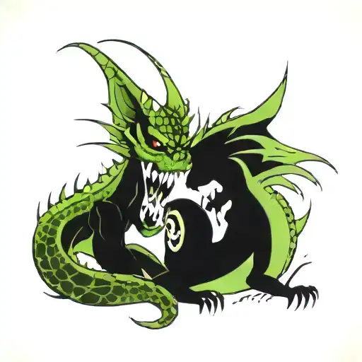 Dragon And Skull Splitting Panther