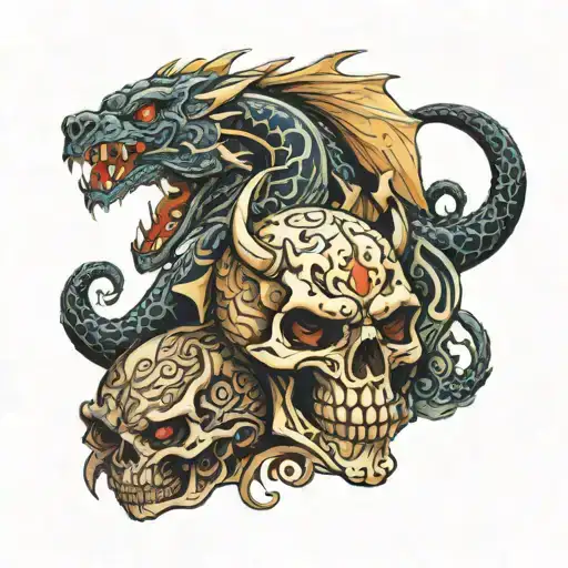Dragon And Skull Splitting Panther