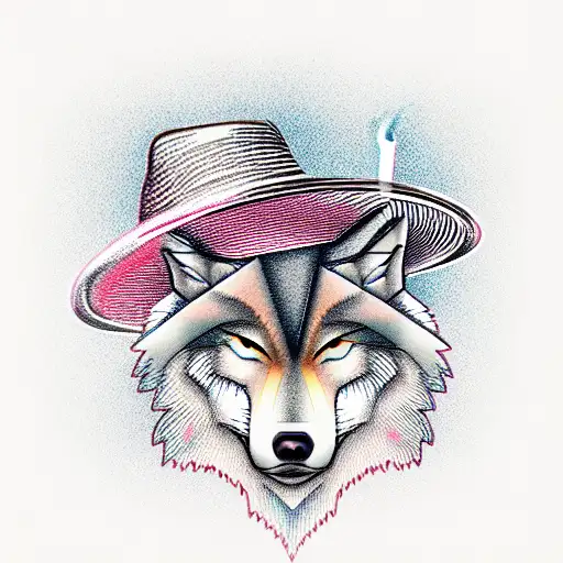 Wolf With Hat And Cigarette