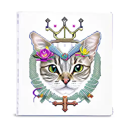 Cross Stitch Hoop Sparrow Orchid Book Crown Coffee Cup Semi-colon Cat Female Symbol Lotus